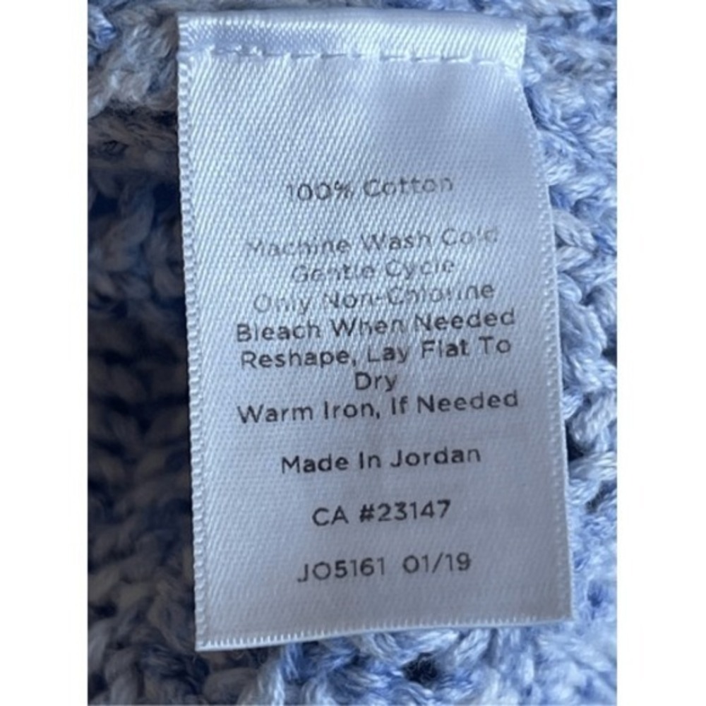 Talbots Women's Blue White Marled Knit Crew Neck Sweater Cotton Size Medium - Picture 2 of 5